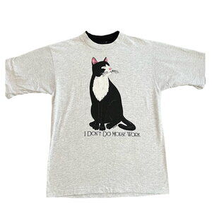 Vintage I Don't Do Mouse Work Cat Lovers Shirt Size Medium
